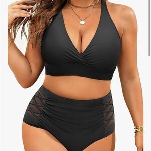 Amazon Black Mesh High-Waisted Bikini